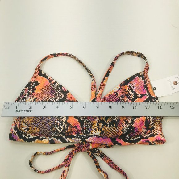 Shade And Shore Women's Size Small 4-6 Strappy Bikini Swim Top Pink Snake Print - Picture 9 of 13